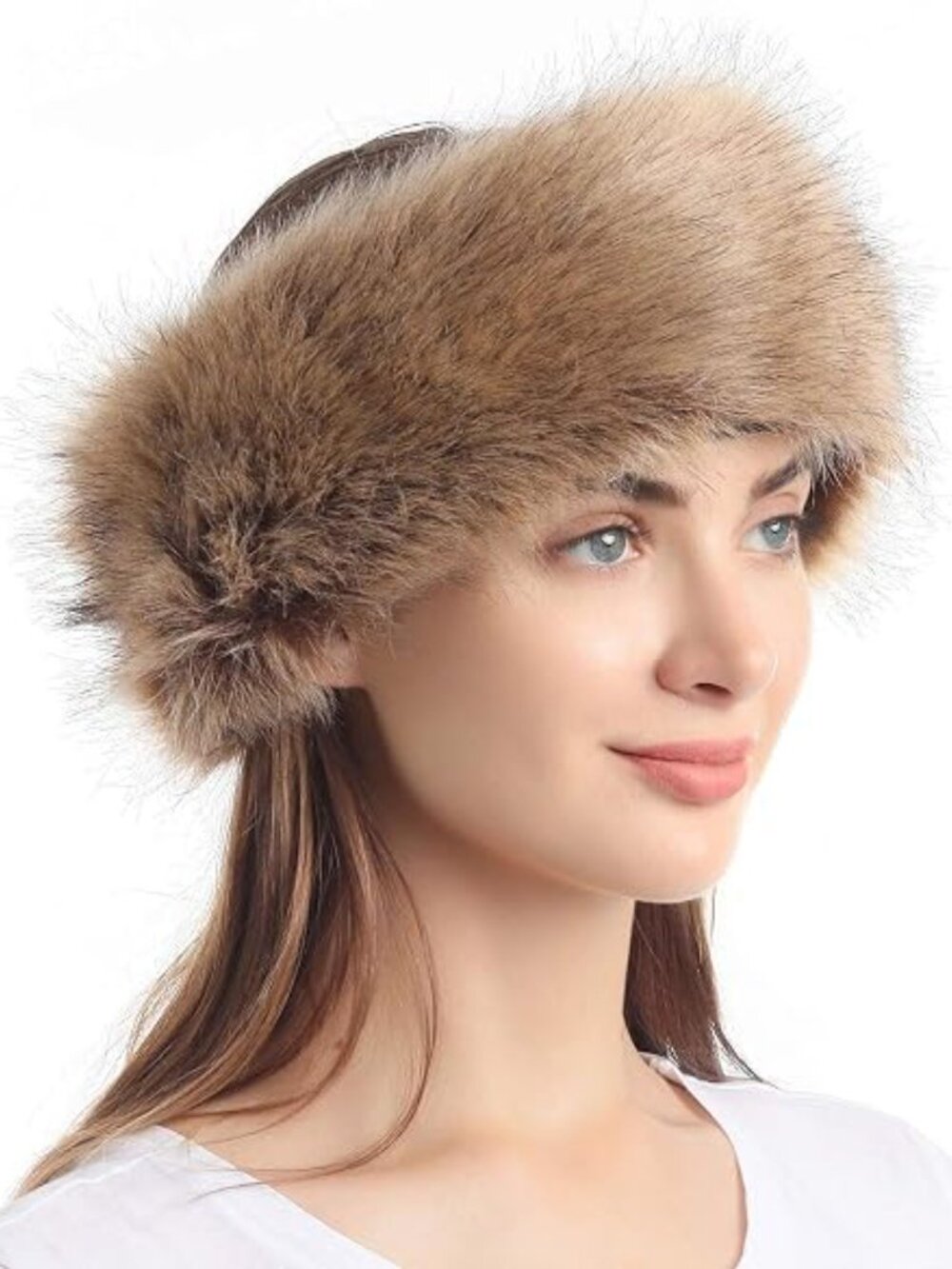 LA CARRIE Faux Fur Headband with Stretch Women's Winter Earwarmer Earmuff - Picture 5 of 7